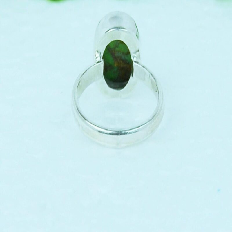 925 Solid Sterling Silver Green Turquoise Gemstone Ring - Image 2