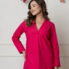 Solid Fuchsia Pink Cotton Co-ord Set