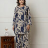 Navy & Beige Abstract Printed Cotton Co-ord Set
