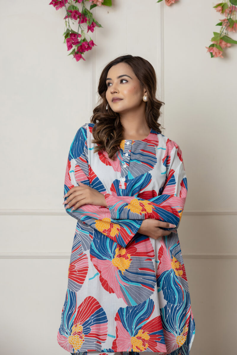 Blue Botanical Printed Co-Ord Set - Image 2